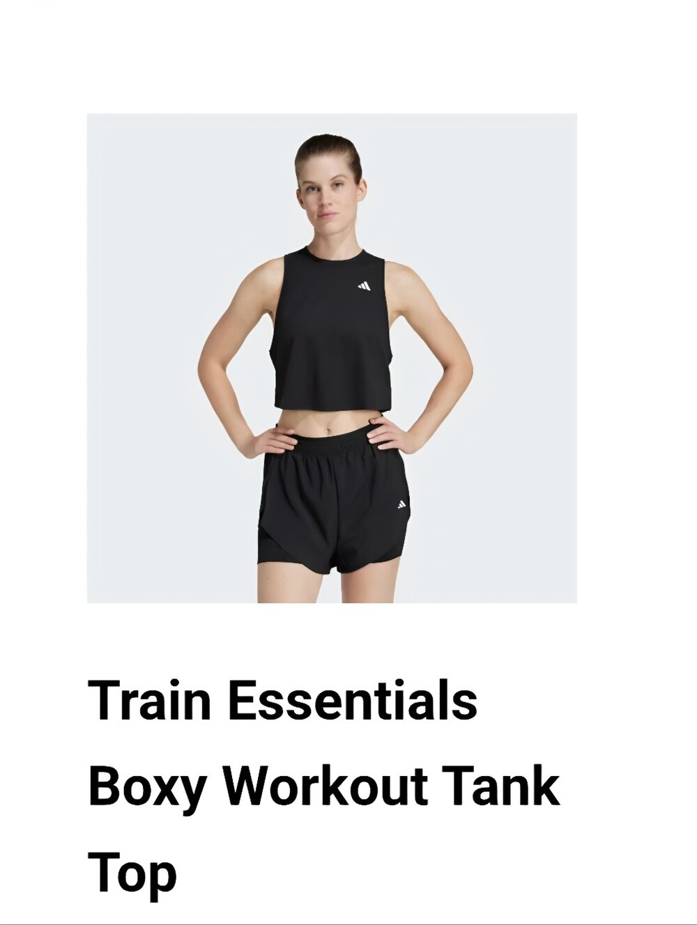 Adidas Boxy Workout Tank Top XS Black Climacool